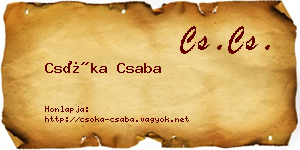 Csóka Csaba névjegykártya