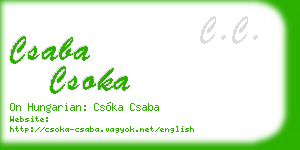 csaba csoka business card